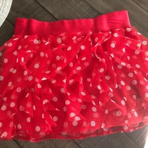 Girls red polka dot skort